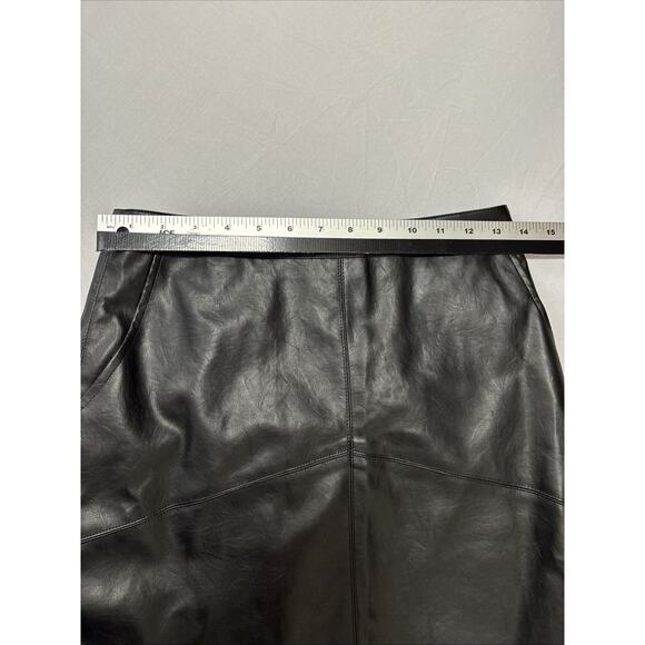 Altar'd State Women's Sm Black Faux Leather Mini Skirt Sexy Baddie Pinup Rocker - Picture 9 of 10